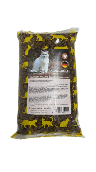 Family Cat Standart Adult suaugusioms katėms su paukštiena Family Cat Standart Adult suaugusioms katėms su paukštiena