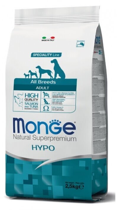 Monge Dry Dog Spec. Line - All Breeds Adult Hypoallergenic Sausas pašaras šunims su lašiša ir tunu 2