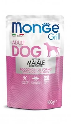 Monge Grill Adult Dog konservai šunims– kiauliena, 100g