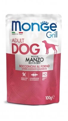 Monge Grill Multipack konservai šunims– Vištiena ir kalakutiena, jautiena, menkė, 100g x 12