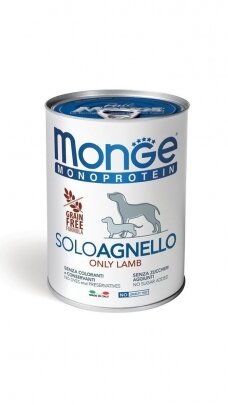 Monge Monoproteico "Solo" - šlapias paštetas šunims, 100% ėriena, 400g