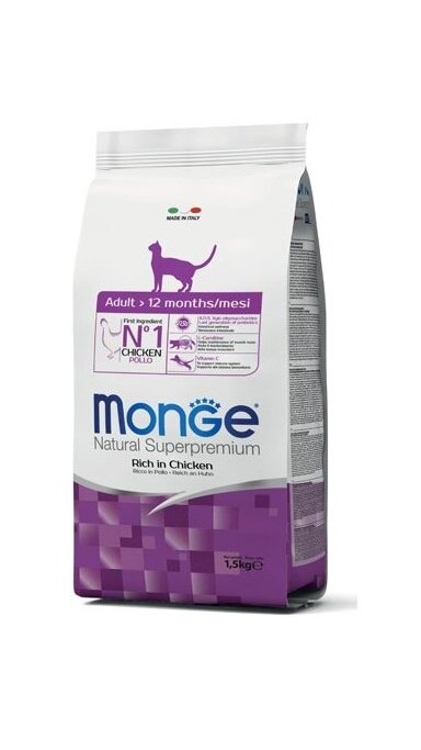 Monge Dry Cat Adult, sausas pašaras suaugusioms katėms Monge Dry Cat Adult, sausas pašaras suaugusioms katėms