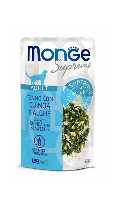 Monge SUPREME Adult Cat, tunas su bolivine balanda ir jūrų dumbliais 80g Monge SUPREME Adult Cat, tunas su bolivine balanda ir jūrų dumbliais 80g