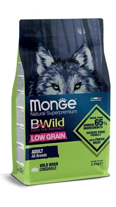 Monge Dry Dog BWILD - All Breeds Adult Boar (šerniena) 12 kg Monge Dry Dog BWILD - All Breeds Adult Boar (šerniena) 12 kg