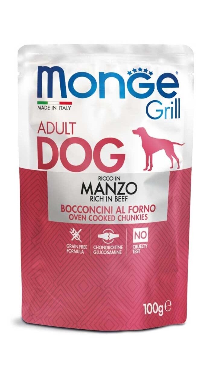 Monge Grill Multipack konservai šunims– Vištiena ir kalakutiena, jautiena, menkė, 100g x 12 1