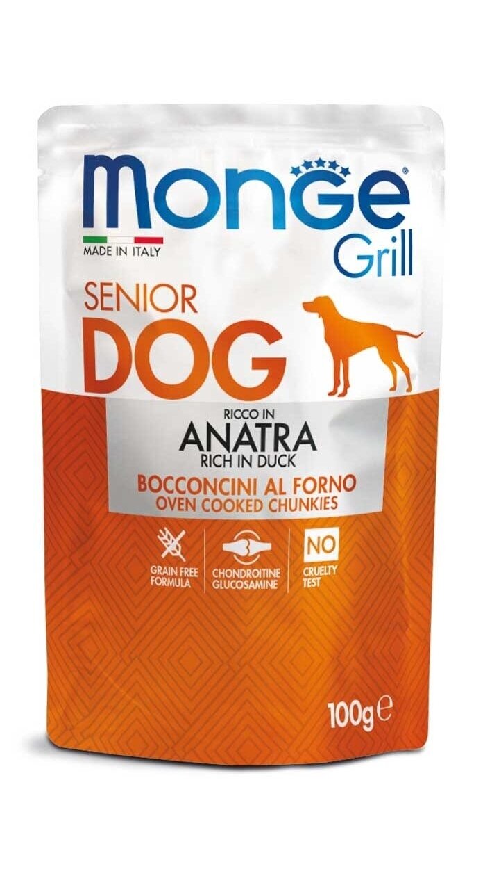 Monge Grill Senior Dog konservai šunims– antiena, 100g Monge Grill Senior Dog konservai šunims– antiena, 100g