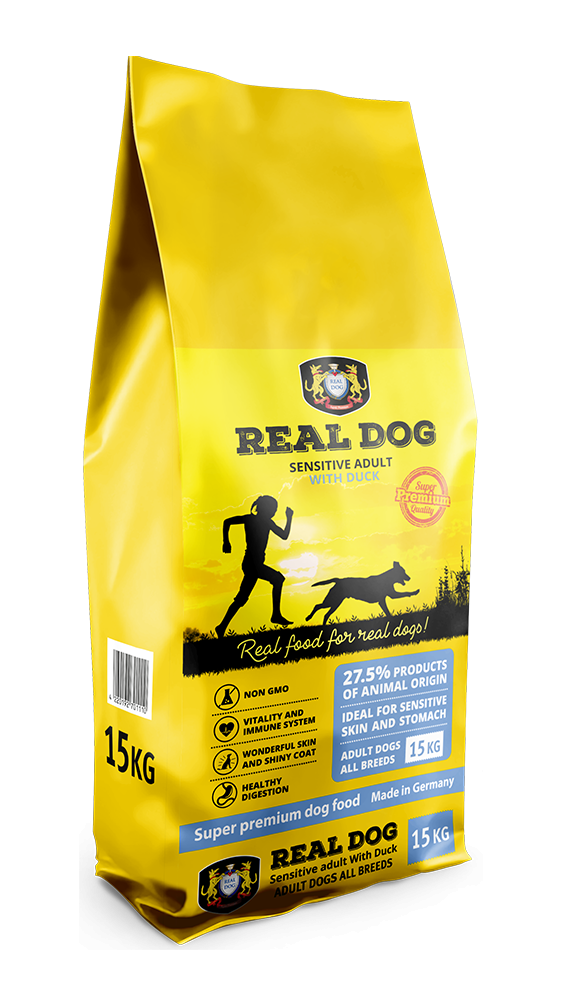 Real Dog Adult Sensitive su Antiena, jautriems šunims 15kg Real Dog Adult Sensitive su Antiena, jautriems šunims 15kg