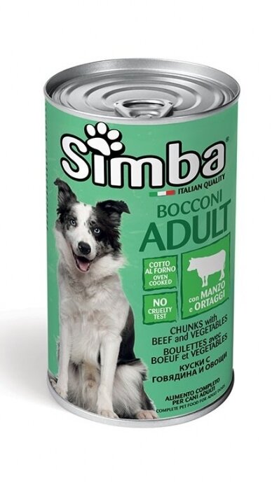 SIMBA Wet DOG Chunkies su jautiena ir daržovėmis 1230 g SIMBA Wet DOG Chunkies su jautiena ir daržovėmis 1230 g