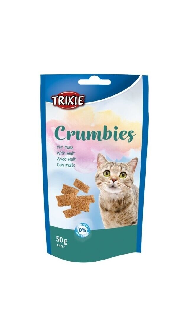 TRIXIE Crumbies skanėstai katėms su salyklu, 50 g TRIXIE Crumbies skanėstai katėms su salyklu, 50 g