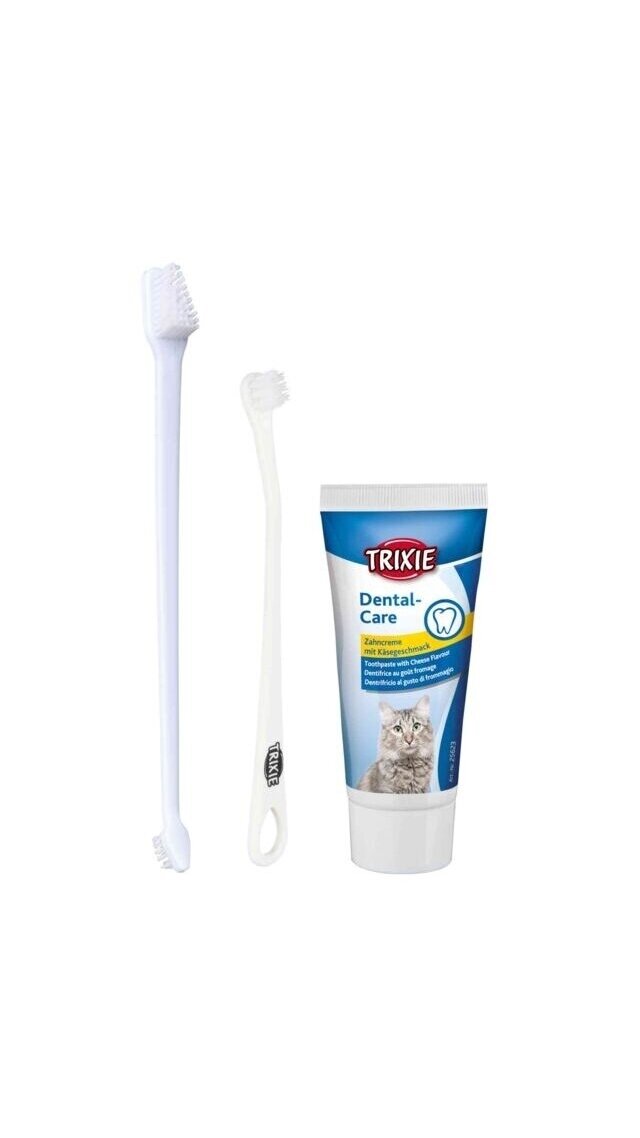 TRIXIE Rinkinys dantų higienai KATĖMS, 50g TRIXIE Rinkinys dantų higienai KATĖMS, 50g